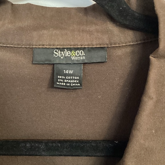 Style & Co. Women's Brown Jeans Jacket Size 14W - Picture 4 of 7